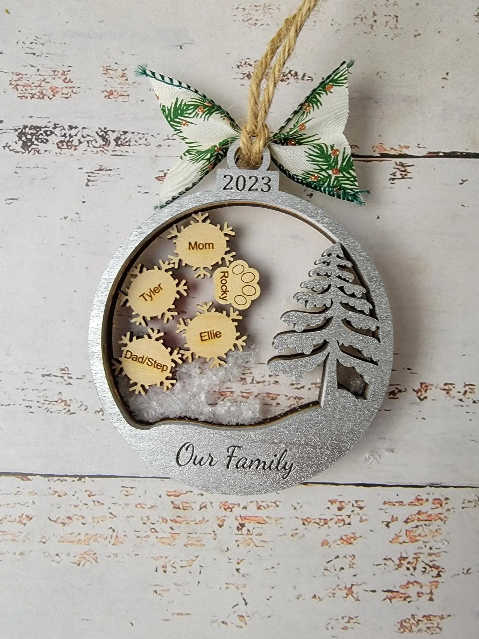 2025 Personalized Snow Globe Family Ornament EverLee Creations