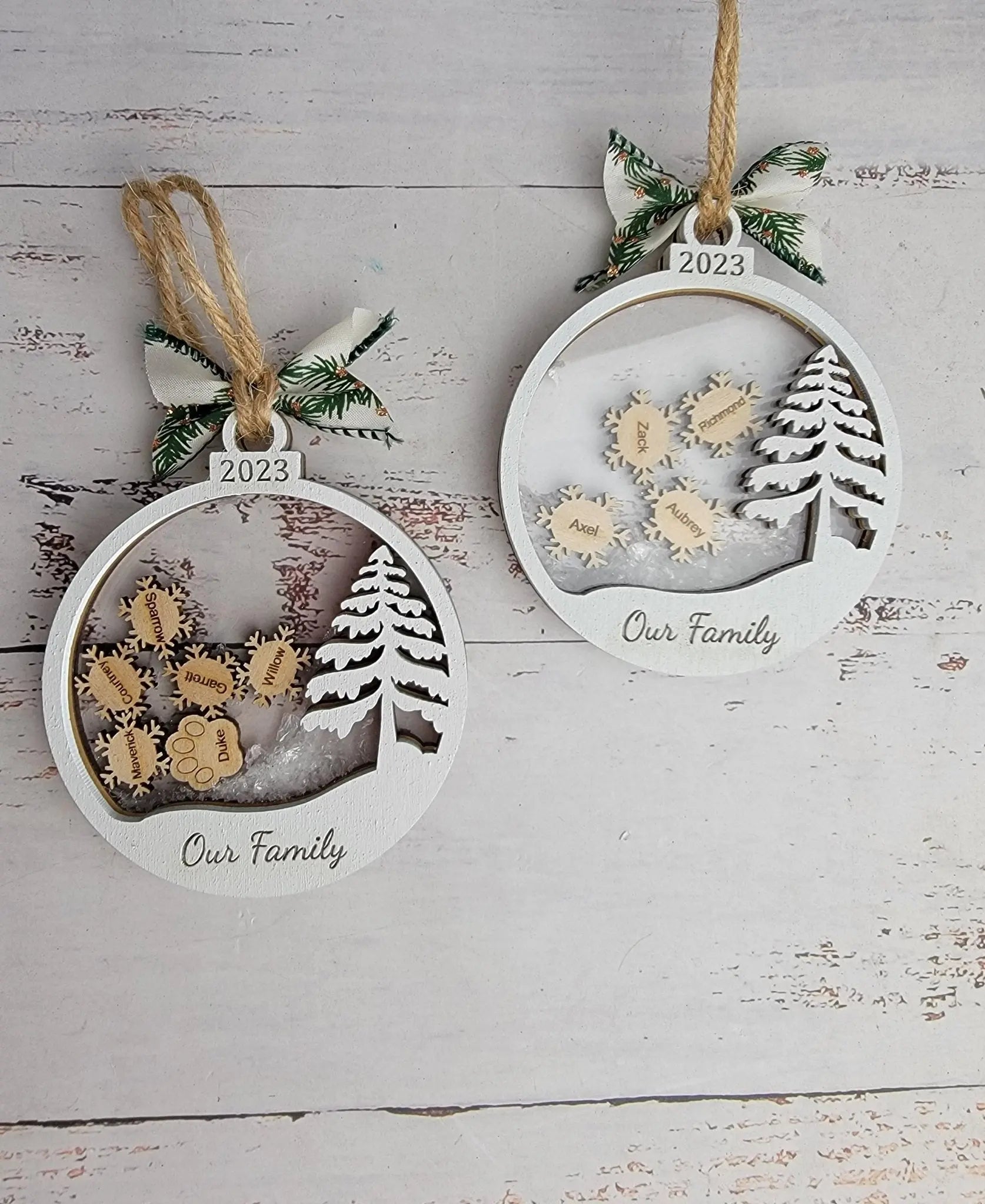 2025 Personalized Snow Globe Family Ornament EverLee Creations