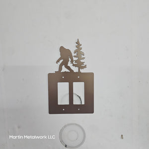 Bigfoot Metal Light Switch Cover – Forest Creature Plate – Powder Coated Steel (Single/Double Gang or Rocker) – Rustic Cabin & Garage Decor