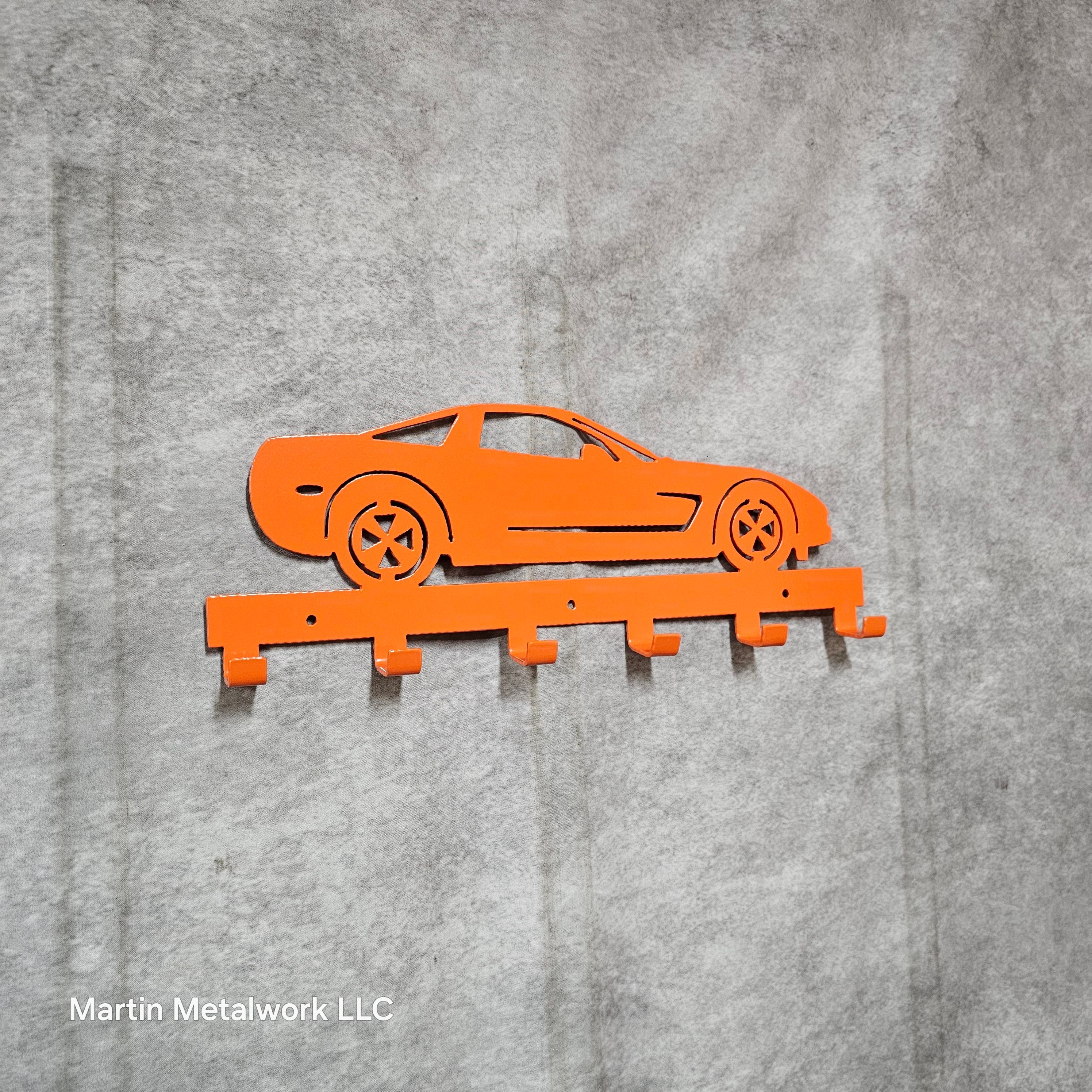 Chevy Corvette Z06 Keychain Rack – Steel Wall Mounted Sports Car Organizer