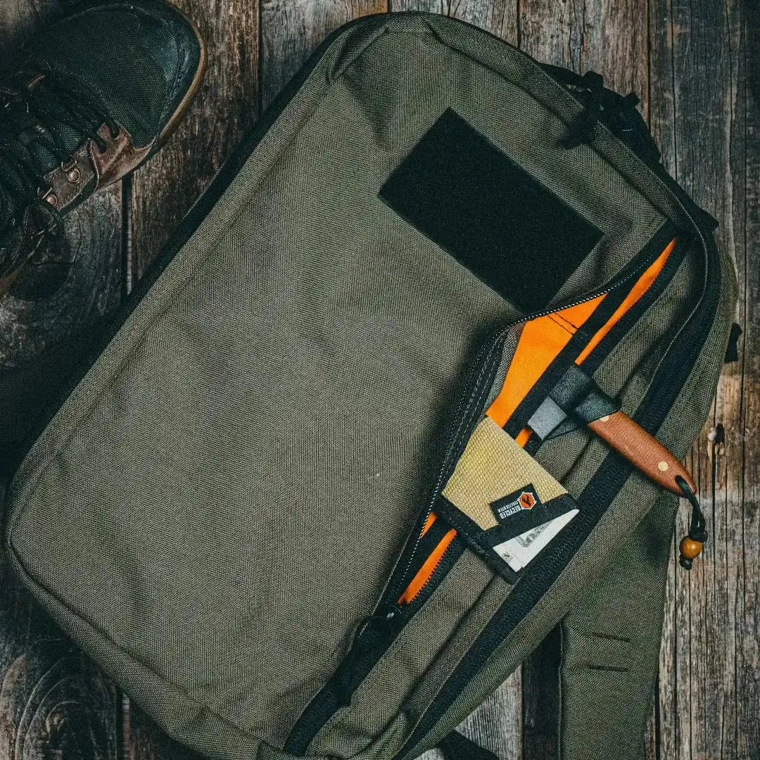 24 Hour Backpack by Recycled Firefighter, handmade leather goods detail photo 8