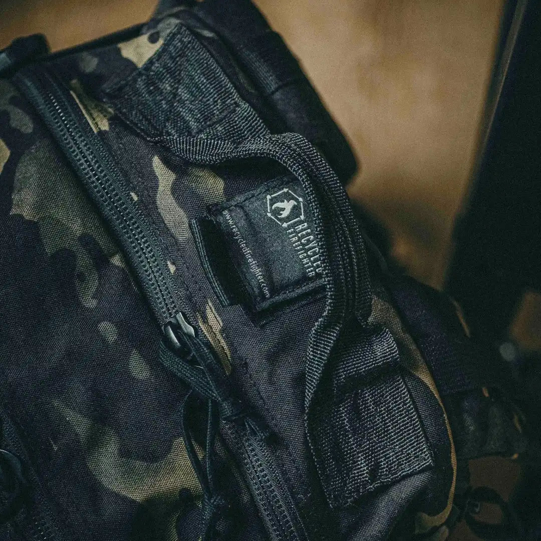 12 Hour Plus Backpack by Recycled Firefighter, handmade leather goods detail photo 9