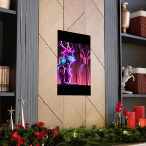 futuristic woman and deer Posters