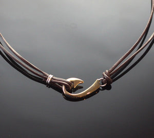 2 in 1 Bronze Sm Hook Necklace