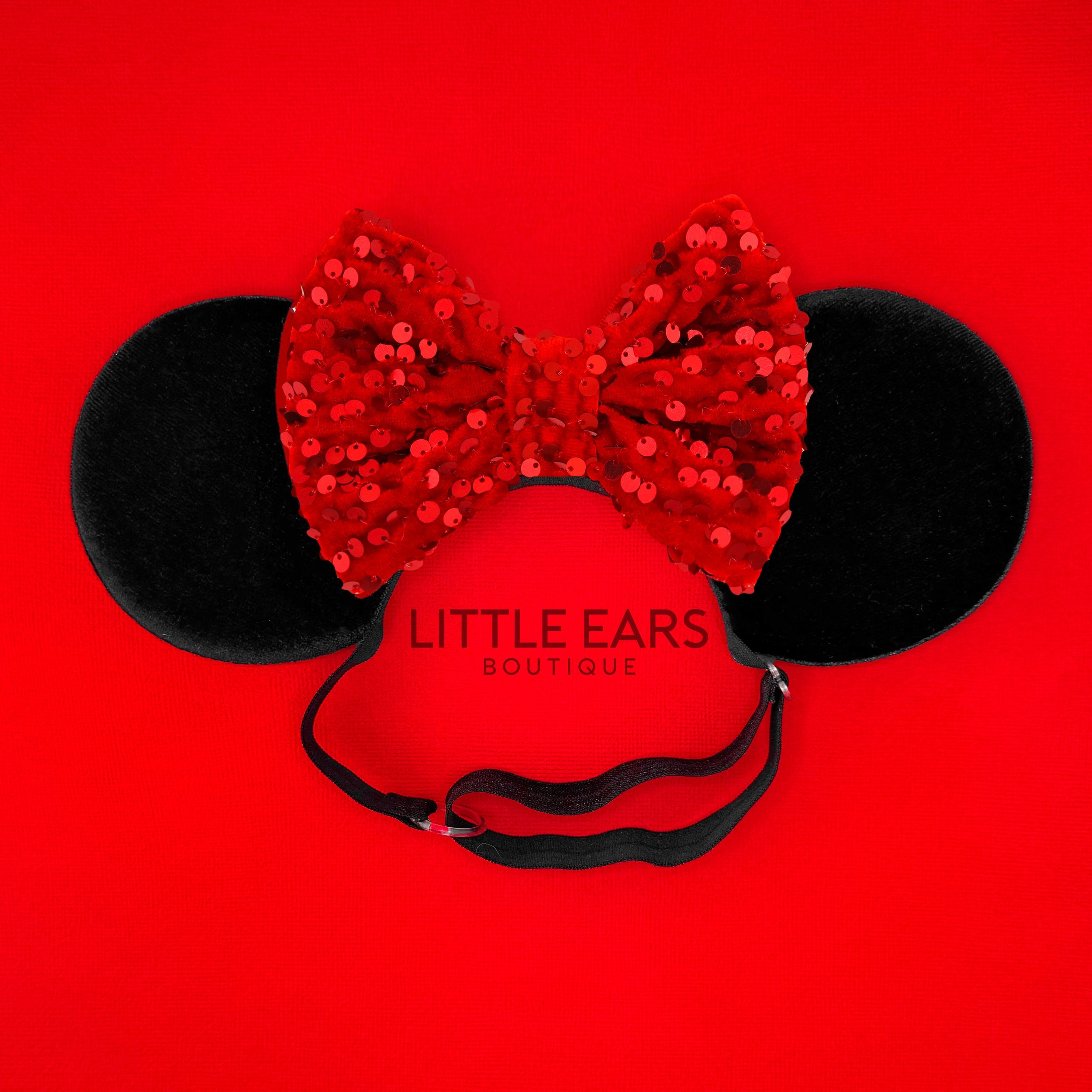 Red Velvet Elastic Mickey Ears