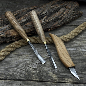3-Piece Carving Set – Detail Gouges & Whittling Knife