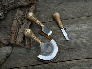 3-Piece Leather Working Kit with Leather Sheaths