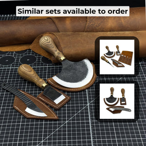 3-Piece Leatherworking Knife Set with Leather Sheaths