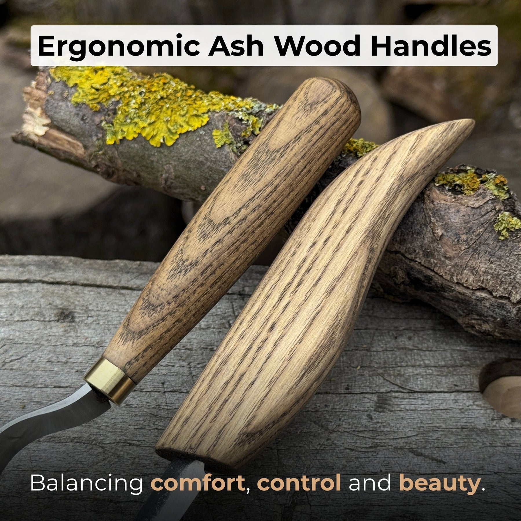3-Piece Spoon Carving Set – Whittling Knife, Hook Knife & Sharpening Strop