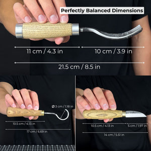 3-Piece Spoon Carving Set with Leather Roll