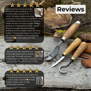 3-Piece Spoon Carving Tool Set