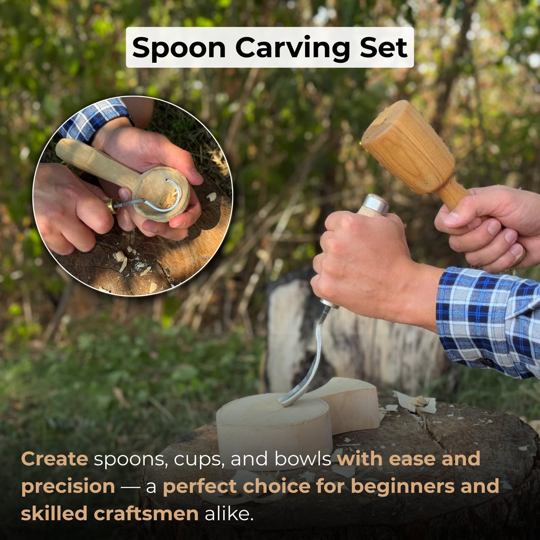 3-Piece Spoon Carving Tool Set