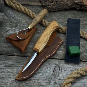 3-Piece Spoon Carving Tool Set with Leather Strop
