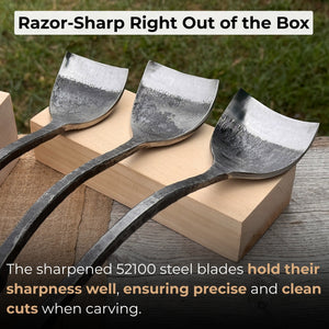 3-Piece Spoon (Short) Bent Gouge Set