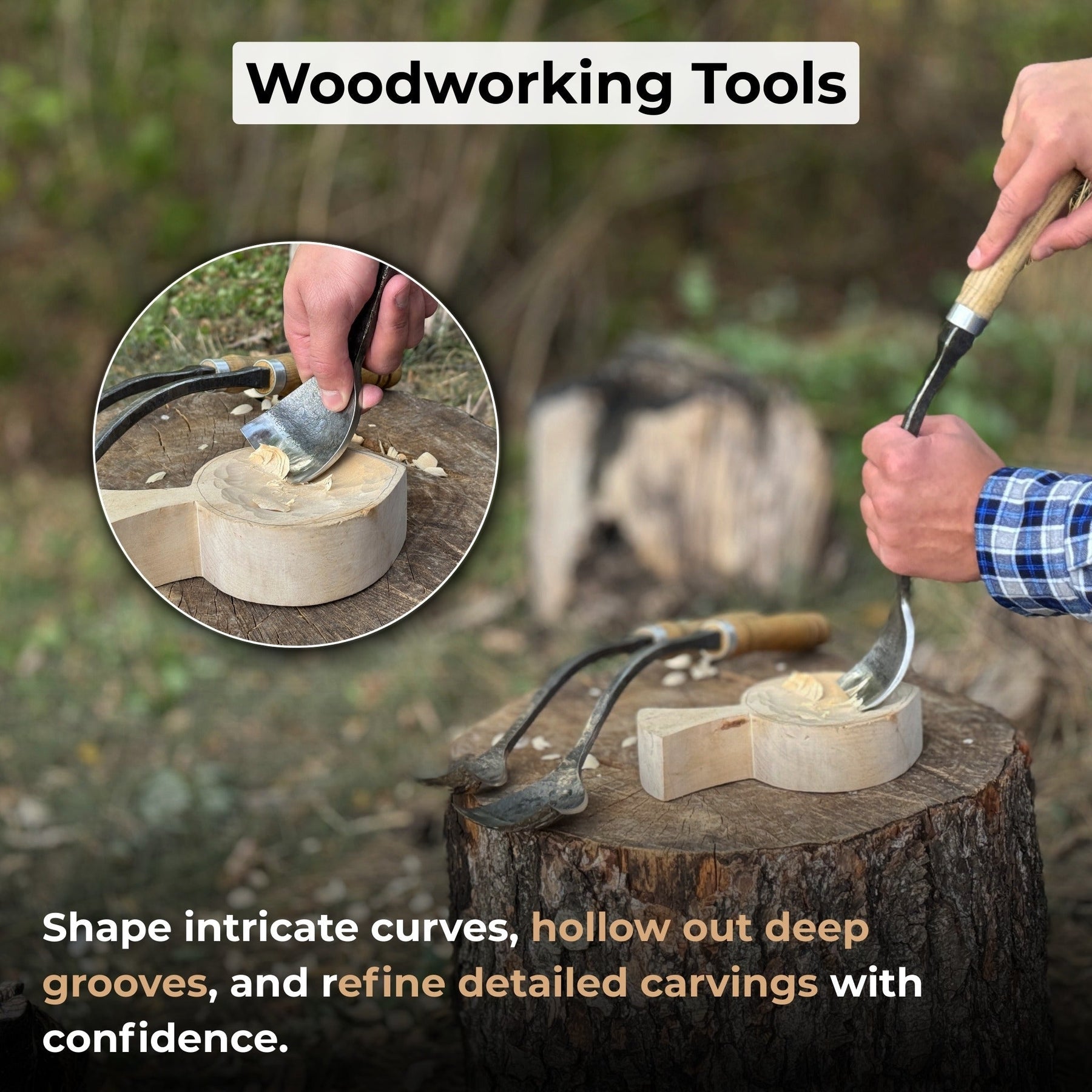 3-Piece Spoon (Short) Bent Gouge Set