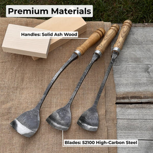 3-Piece Spoon (Short) Bent Gouge Set