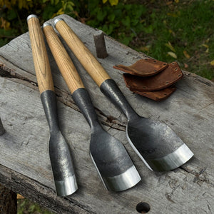 3-Piece Timber Framing Rounded Chisel Set