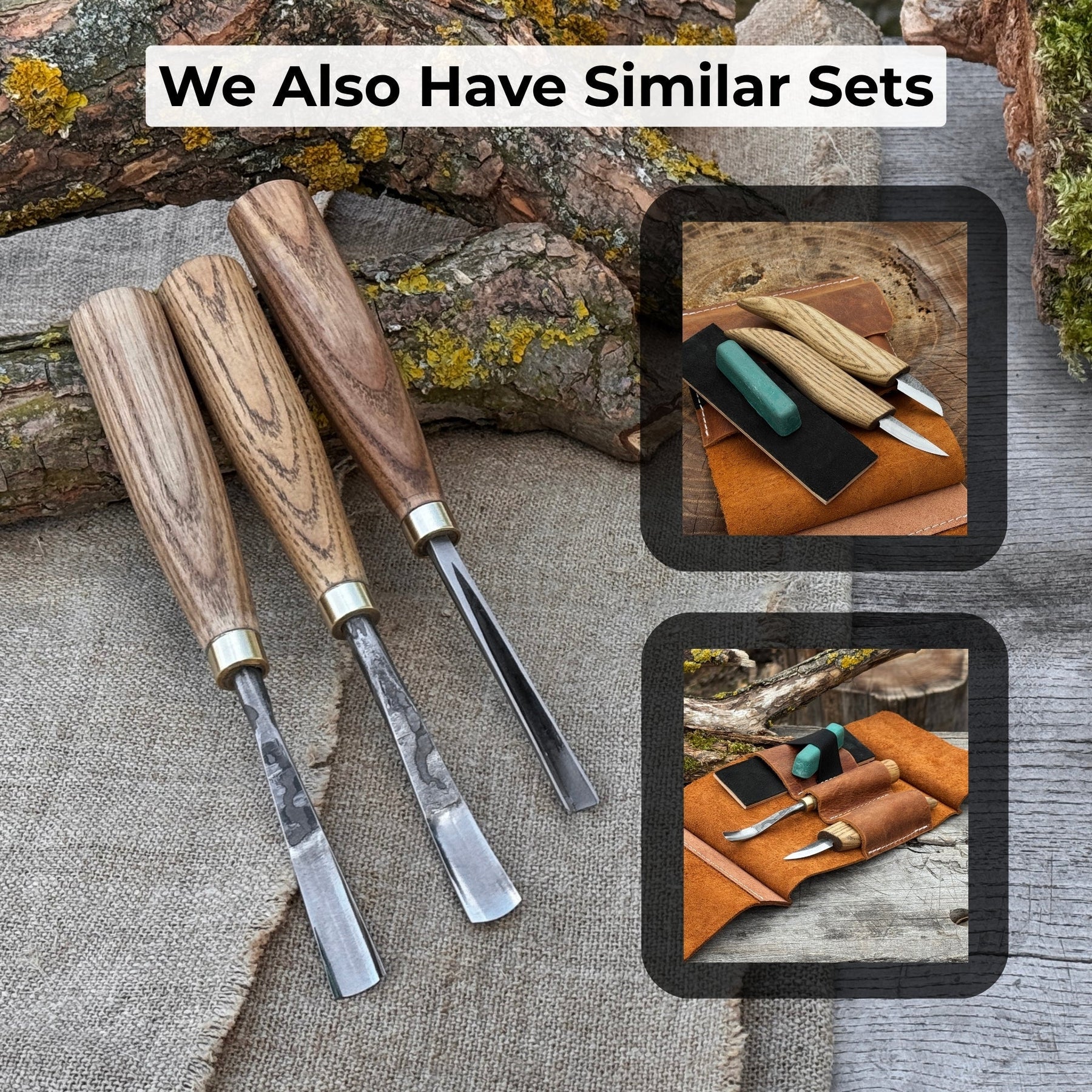 3-Piece Wood Carving Chisel & Gouge Set