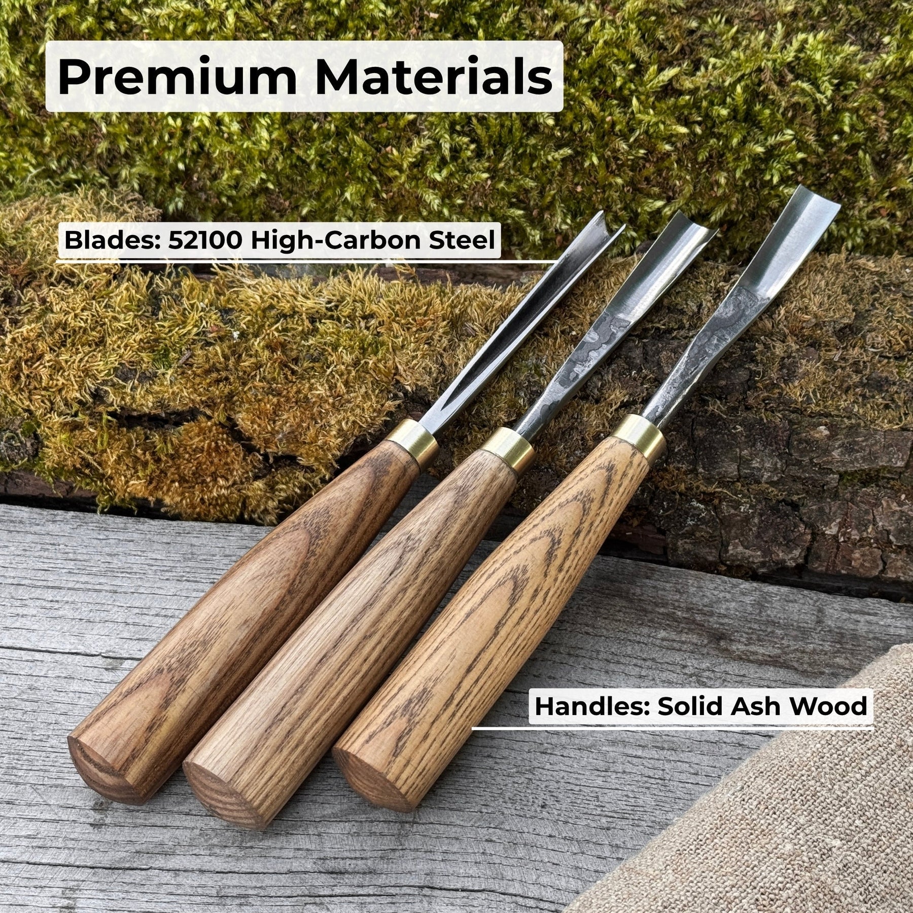 3-Piece Wood Carving Chisel & Gouge Set
