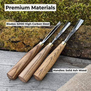 3-Piece Wood Carving Chisel & Gouge Set