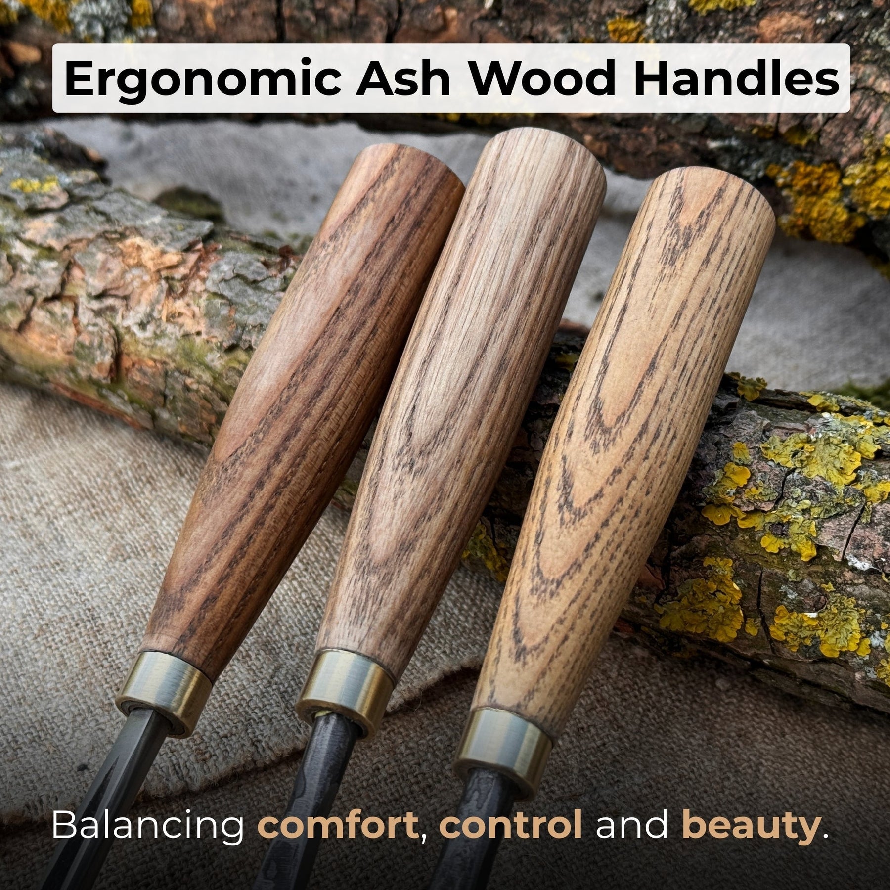 3-Piece Wood Carving Chisel & Gouge Set