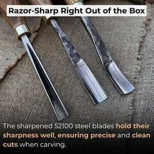 3-Piece Wood Carving Chisel & Gouge Set