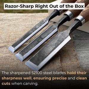 3-Piece Wood Carving Chisel Set