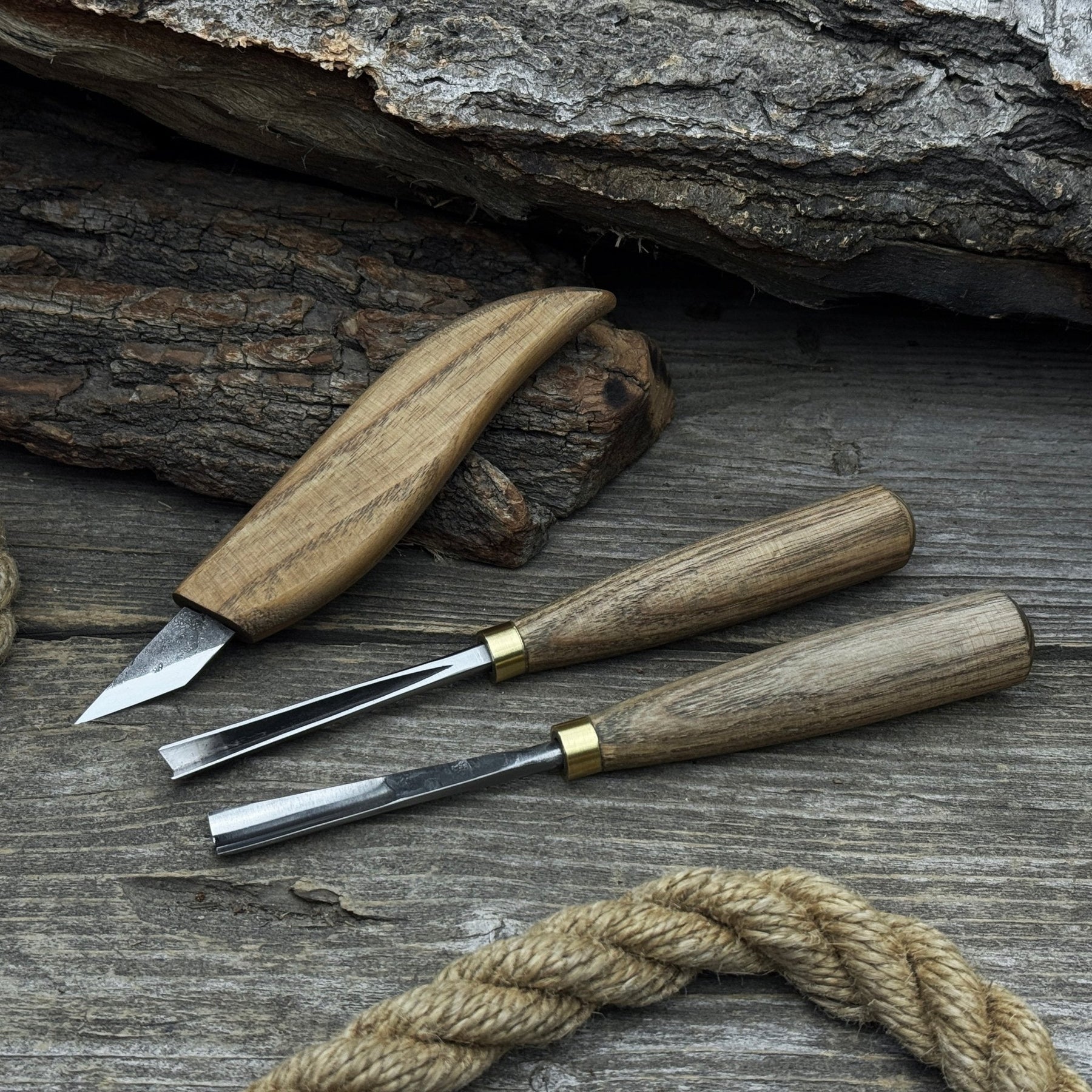 3-Piece Wood Carving Tool Set – For Geometric, Detail & Relief Carving