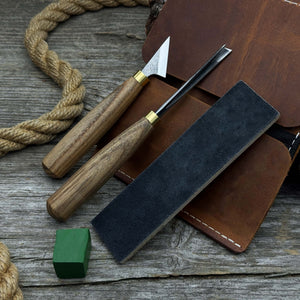 3-Piece Wood Carving Tool Set with Leather Case