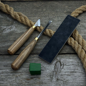 3-Piece Wood Carving Tool Set with Leather Case