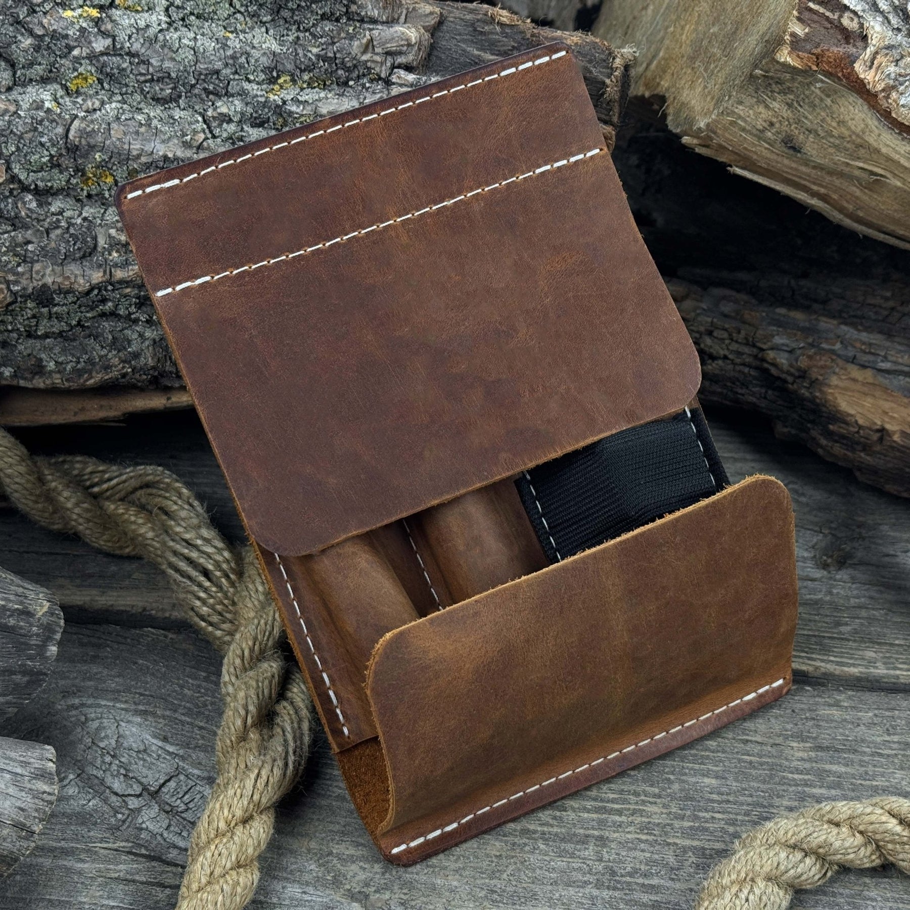 3-Piece Wood Carving Tool Set with Leather Case