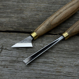 3-Piece Wood Carving Tool Set with Leather Case