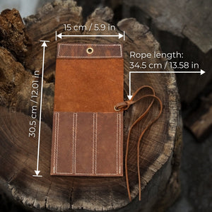 3 Pocket Leather Tool Roll for Chisels, Knives, and Small Hand Tools by Sharky Forged Steel Tools — view 3
