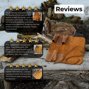 3 Pocket Leather Tool Roll