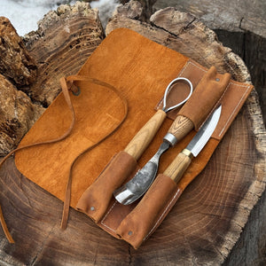 3 Pocket Leather Tool Roll