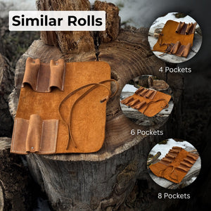 3 Pocket Leather Tool Roll