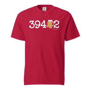 39402 Hattiesburg, Mississippi Zip Code Beer Mug Tee - COMFORT COLORS BRAND TEE Drink Beer Gear