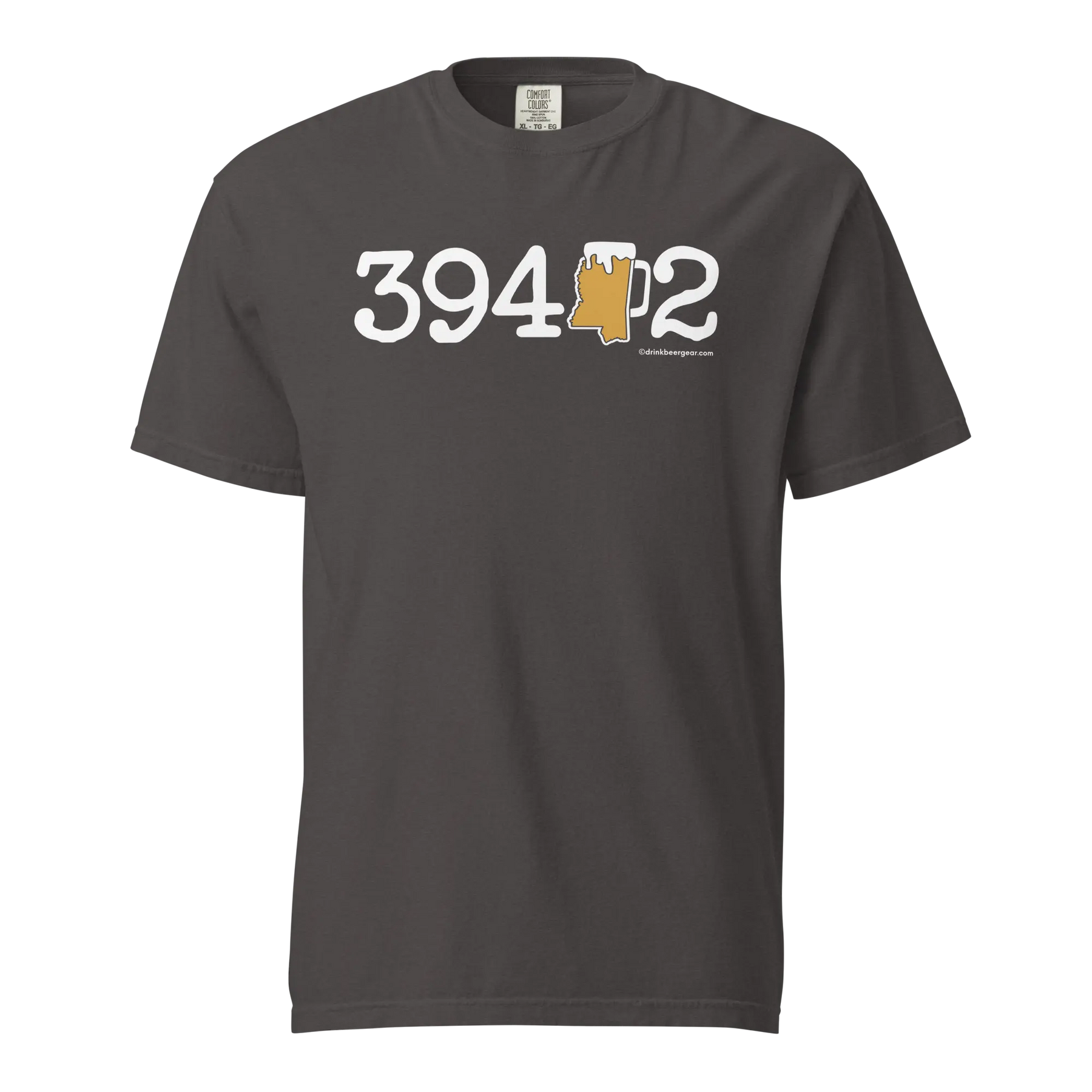 39402 Hattiesburg, Mississippi Zip Code Beer Mug Tee - COMFORT COLORS BRAND TEE Drink Beer Gear