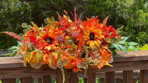 Fall Sunflower Pumpkin Centerpiece | Autumn Arrangement by Bouge Creations, view 8