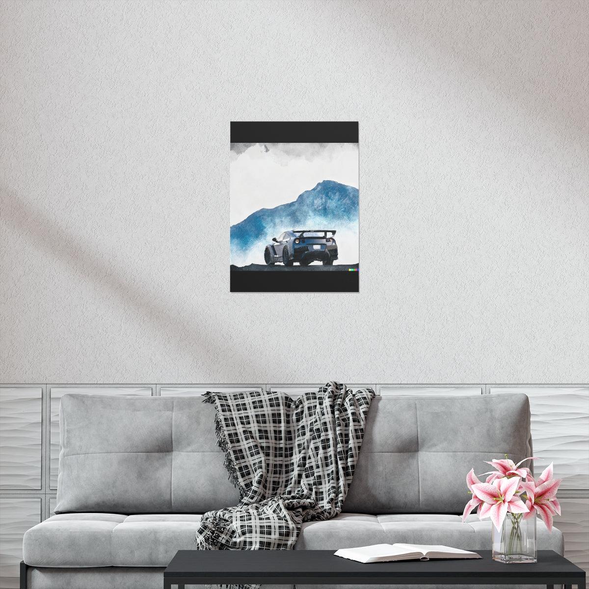 Nissan GTR water color Matte Vertical Posters