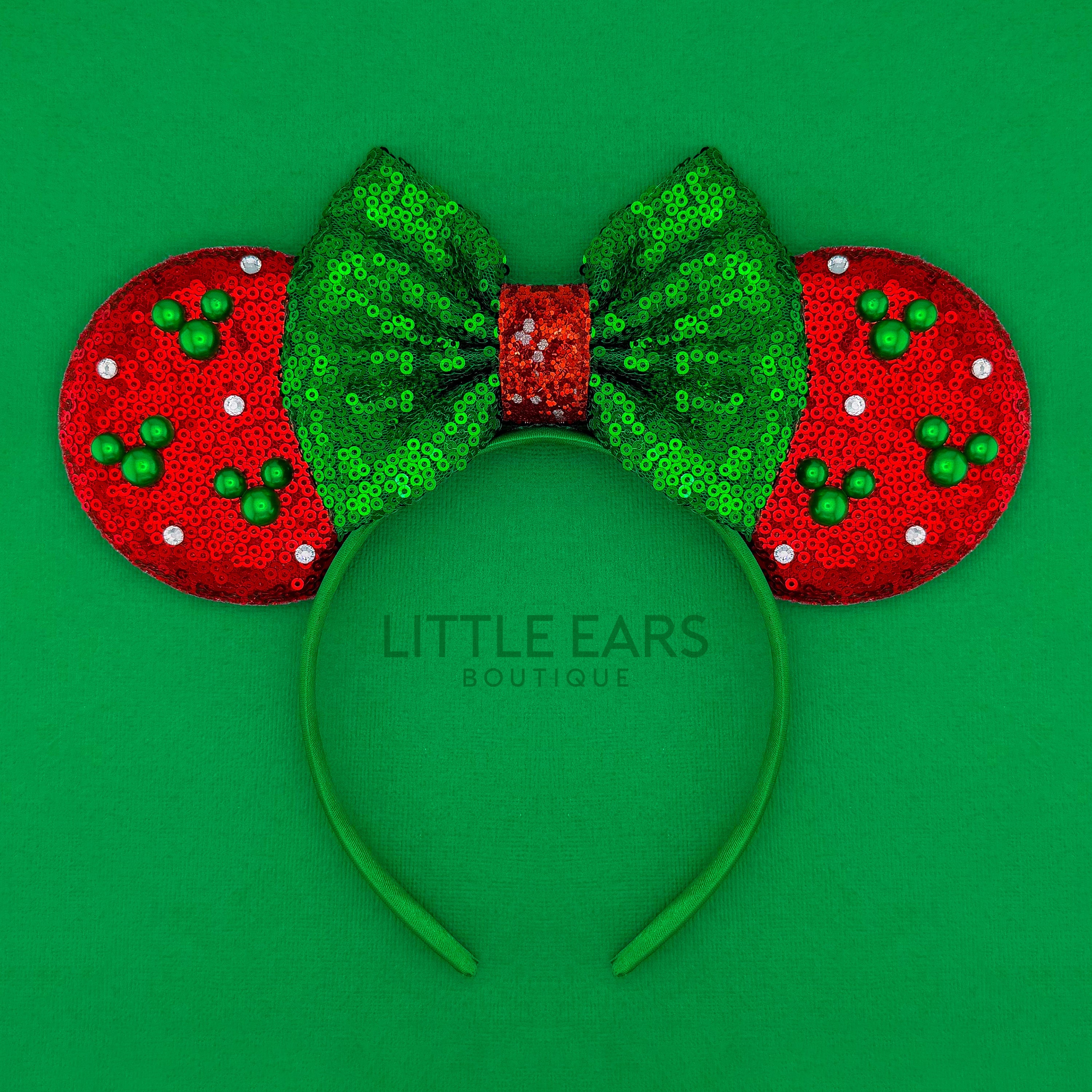 Christmas Tree Pearls Mickey Ears