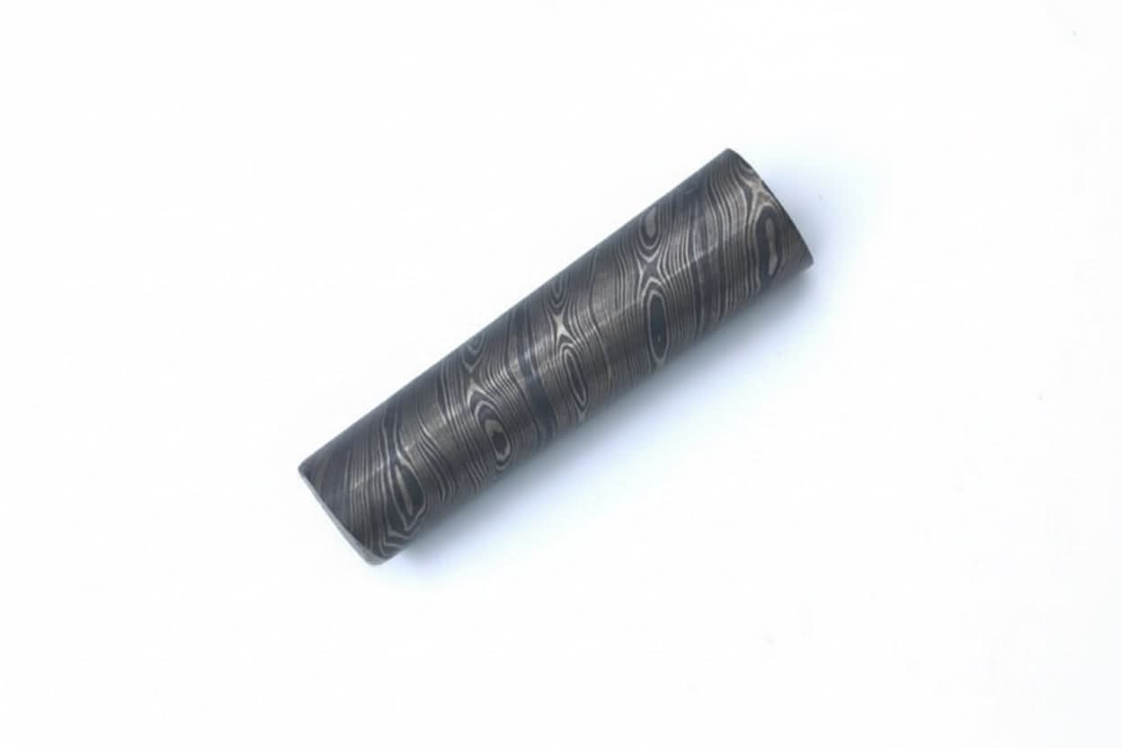4 Inch Damascus Steel Round Bar Rod 1-1/8 Diameter for Ring Making by JW SteelCrafts