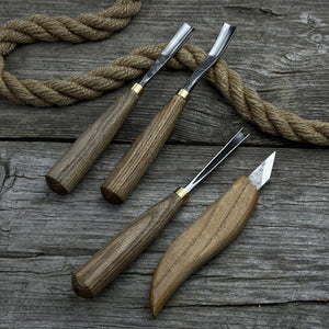 4-Piece Carving Knife, Chisel & Gouge Set