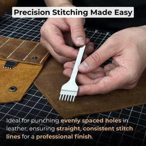 4-Piece Diamond Style Leather Pricking Iron and Leather Nylon Hammer