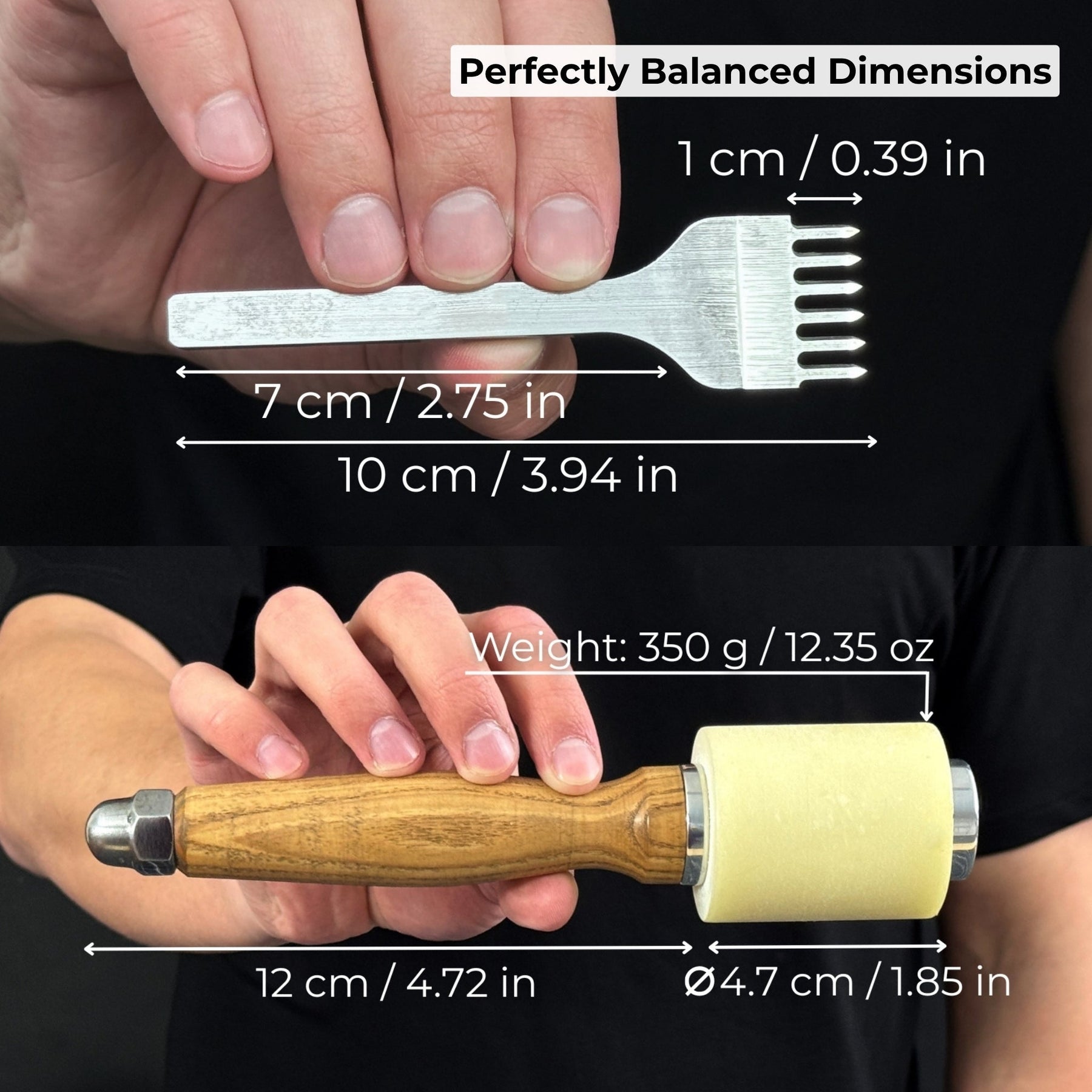 4-Piece Diamond Style Leather Pricking Iron and Leather Nylon Hammer