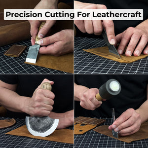 4-Piece Leatherworking Tool Set with Leather Sheaths
