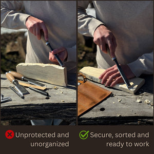 4 Pocket Leather Chisel Roll