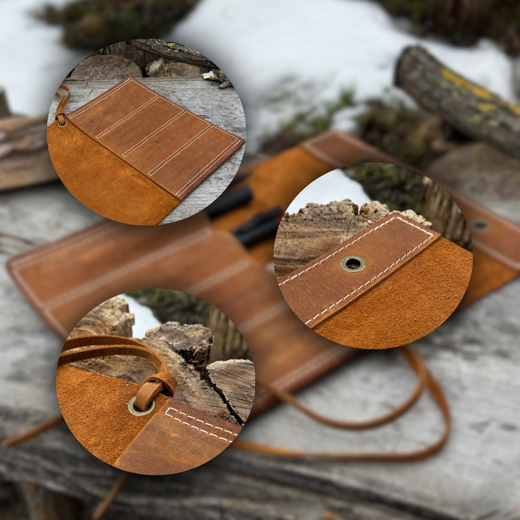 4 Pocket Leather Chisel Roll