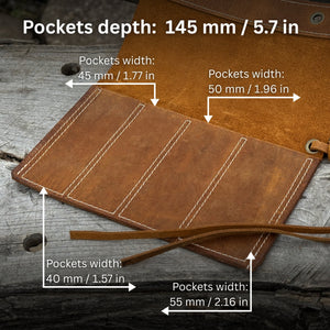 4 Pocket Leather Chisel Roll