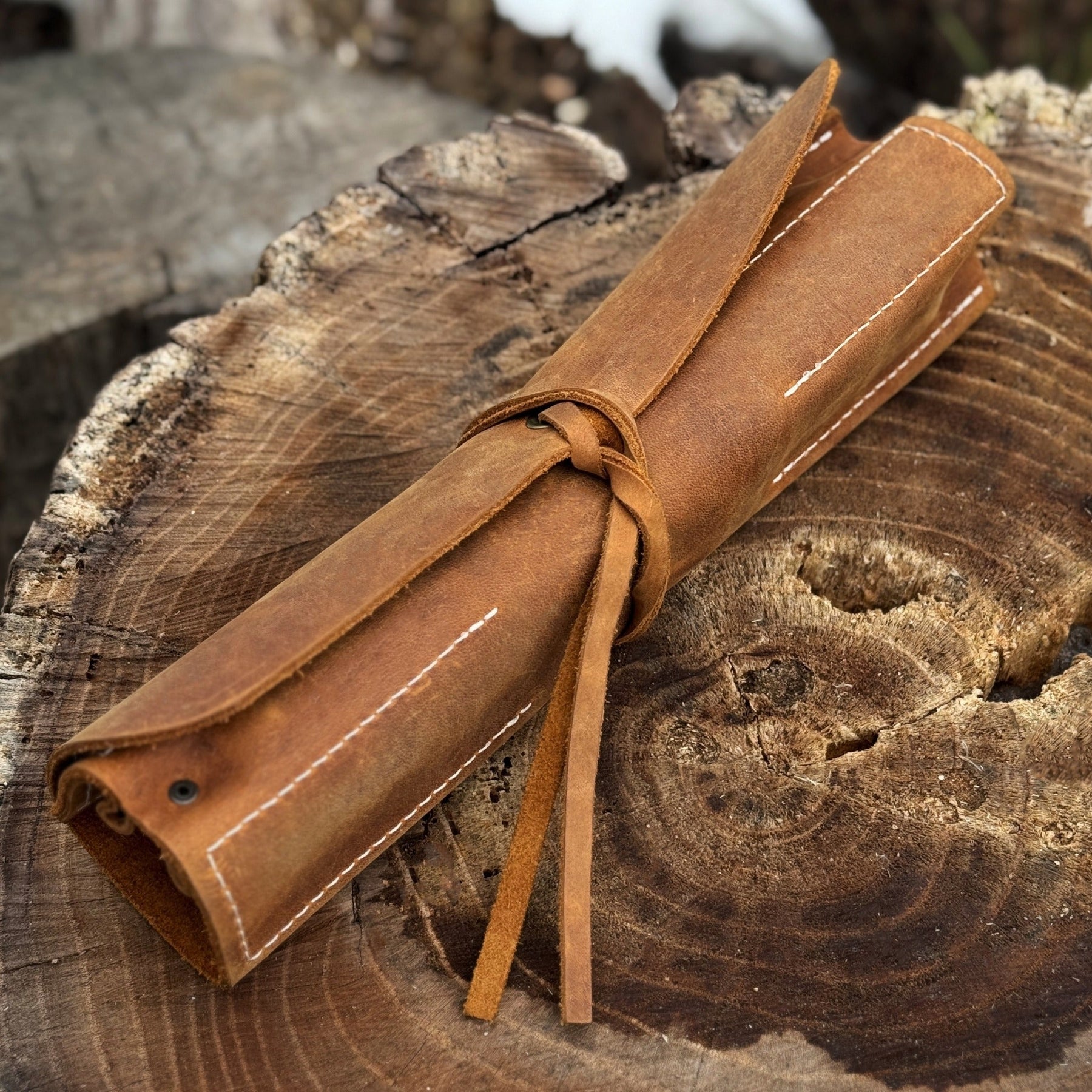 4 Pocket Leather Tool Roll